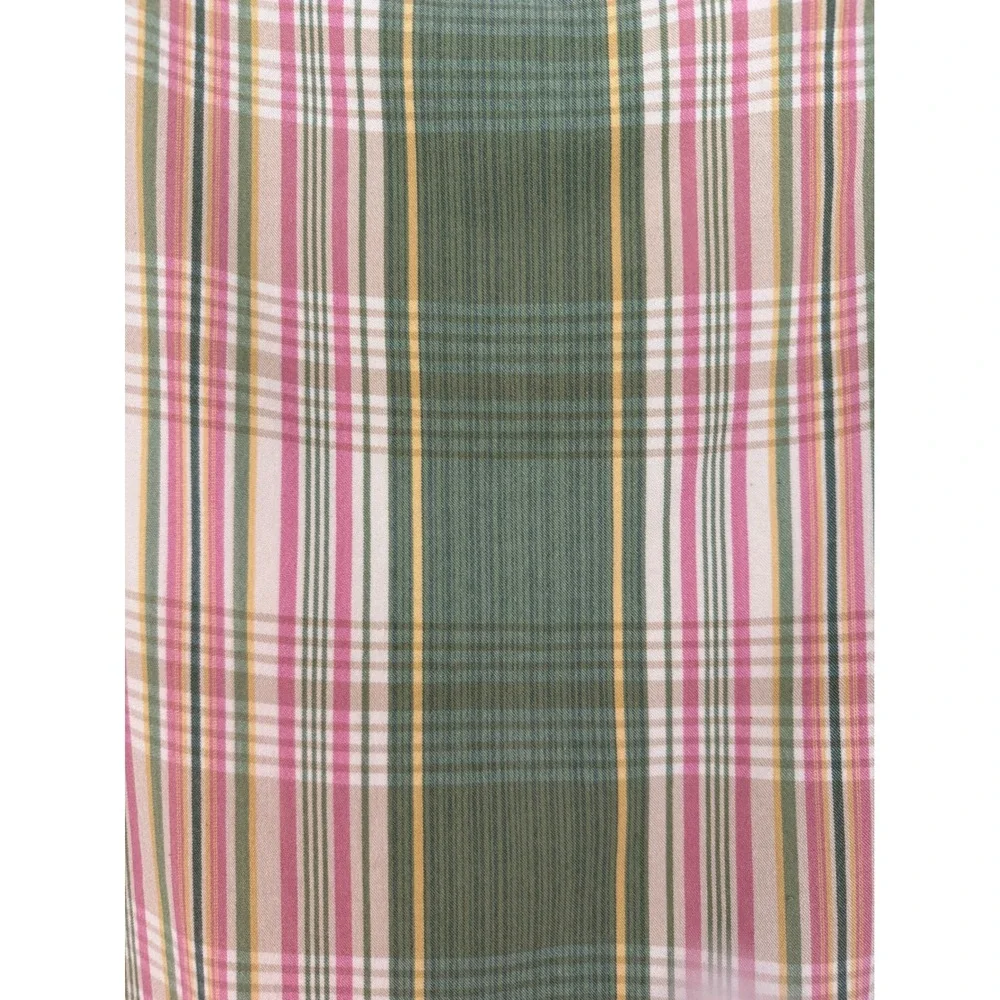 One‎ Vintage Waverly King Size Pillow Sham Pink Green Floral Stripes Ruffles